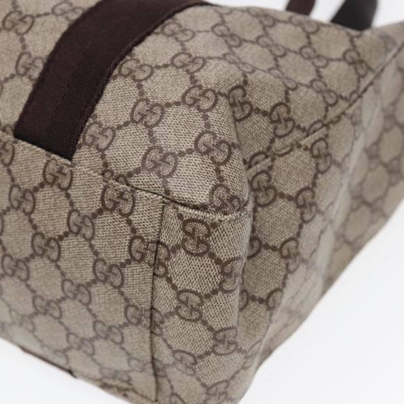 GUCCI GG Supreme Tote Bag PVC Leather Beige Brown Auth mr434 - Picture 14 of 16